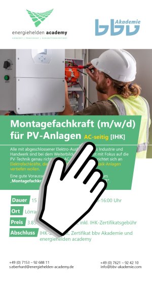 Montagefachkraft für PV-Anlagen AC-seitig